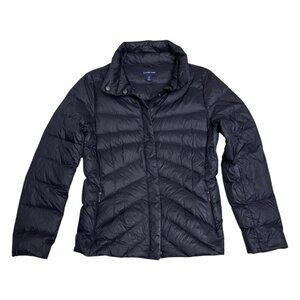 LANDS END DOWN & Feather Fill Winter Puffer Parka Light Jacket Coat Womens Small